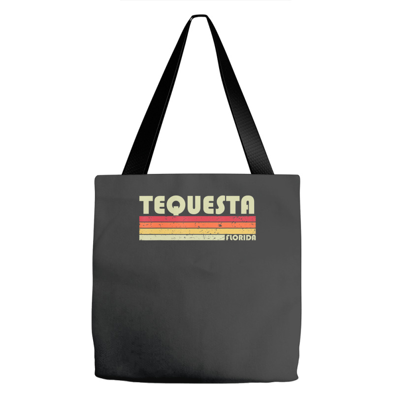 Tequesta Fl Florida City Home Roots Retro 70s 80s Tote Bags | Artistshot