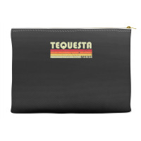 Tequesta Fl Florida City Home Roots Retro 70s 80s Accessory Pouches | Artistshot