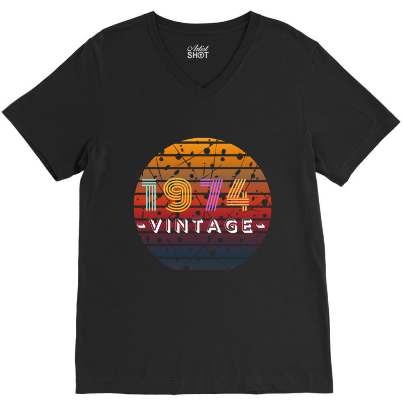 Vintage 1974 V-neck Tee | Artistshot