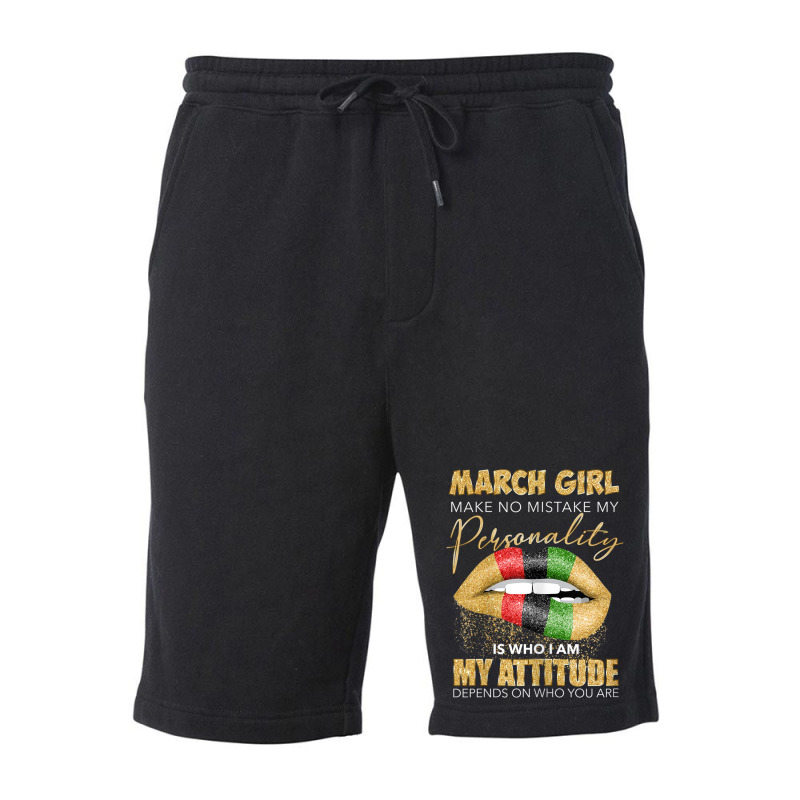 Womens Drippin Melanin Lips For Women Born In March Zodiac Birthday Fleece Short | Artistshot