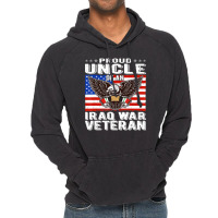 Limited Edition Mens Proud Uncle Of Iraq Veteran Patriotic Military Fa Vintage Hoodie | Artistshot