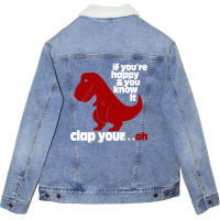 T Rex Clap Your Oh Unisex Sherpa-lined Denim Jacket | Artistshot