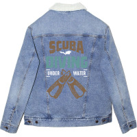 Scuba Diving Art Unisex Sherpa-lined Denim Jacket | Artistshot