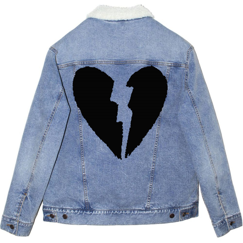 Broken Heart Unisex Sherpa-Lined Denim Jacket by BLQS Apparel | Artistshot