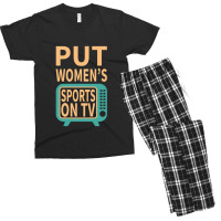 Put Women's Sports On Tv Men's T-shirt Pajama Set | Artistshot