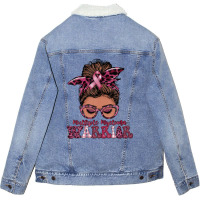 Black Women Messy Bun Multiple Myeloma Warrior Gifts Unisex Sherpa-lined Denim Jacket | Artistshot