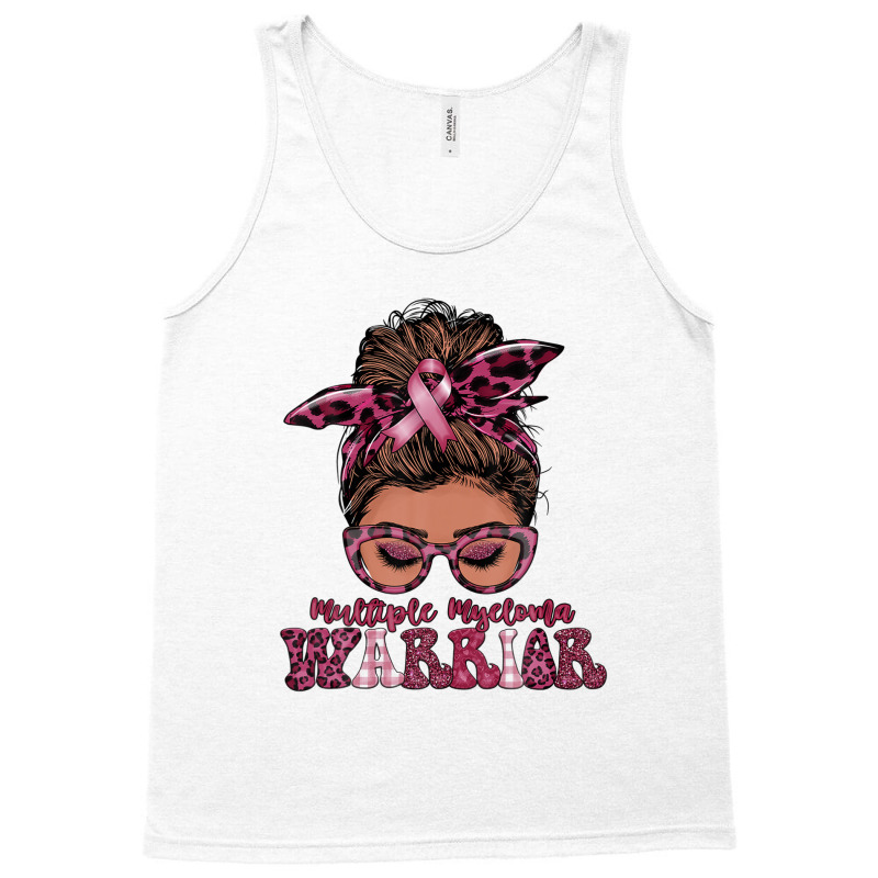 Black Women Messy Bun Multiple Myeloma Warrior Gifts Tank Top | Artistshot