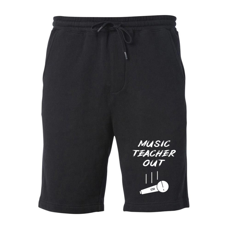 Retired Music Teacher Out Retirement Mic Drop End Of Year Retiring Gif Fleece Short | Artistshot