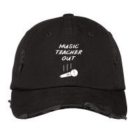 Retired Music Teacher Out Retirement Mic Drop End Of Year Retiring Gif Vintage Cap | Artistshot