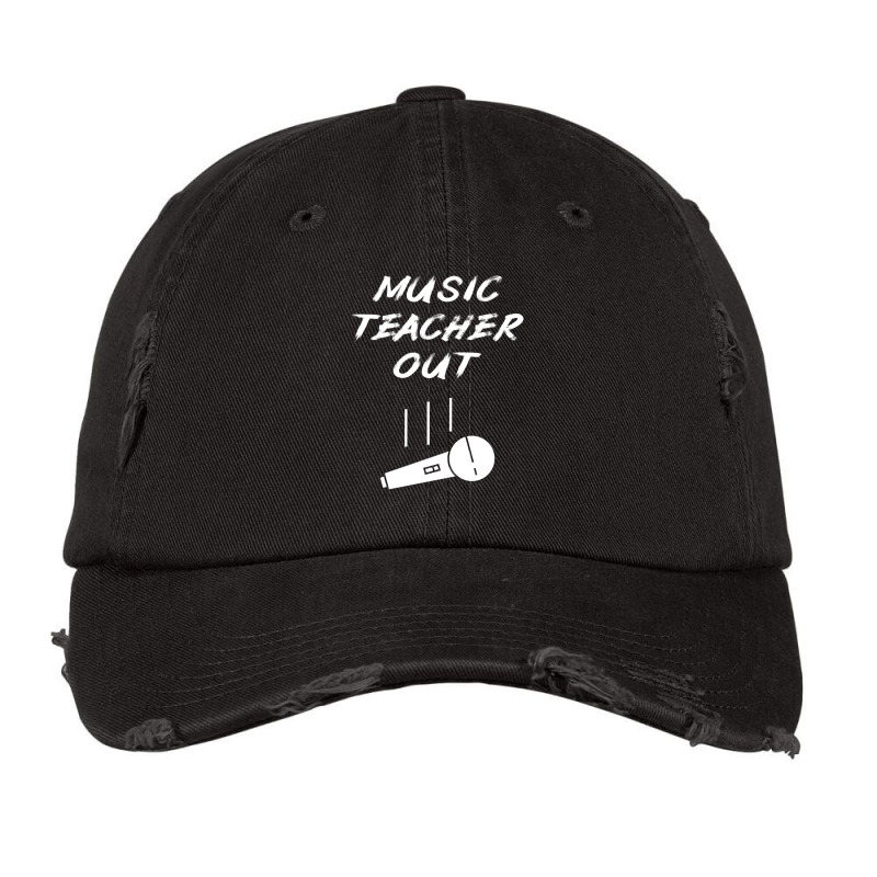 Retired Music Teacher Out Retirement Mic Drop End Of Year Retiring Gif Vintage Cap | Artistshot