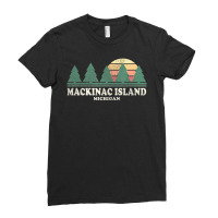 Mackinac Island Mi Vintage Throwback Retro 70s Ladies Fitted T-shirt | Artistshot