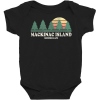 Mackinac Island Mi Vintage Throwback Retro 70s Baby Bodysuit | Artistshot