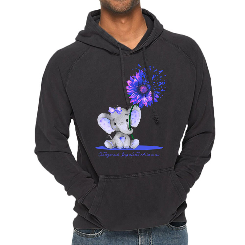 Limited Edition Osteogenesis Imperfecta Awareness Cute Elephant Sunflo Vintage Hoodie by greggjvandervor | Artistshot