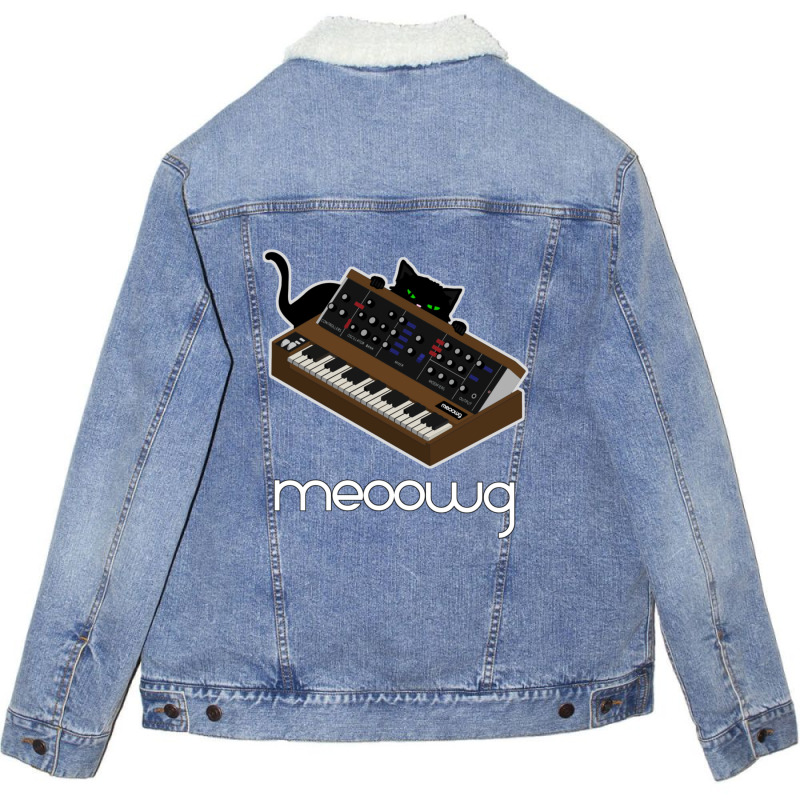 Synthesizer Cat Meow Unisex Sherpa-lined Denim Jacket | Artistshot