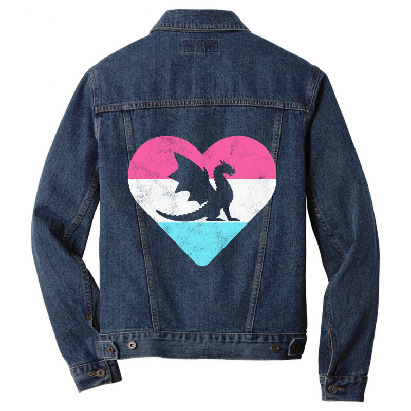 Trending Retro Vintage Dragon Gift Men Denim Jacket by poppyallen | Artistshot