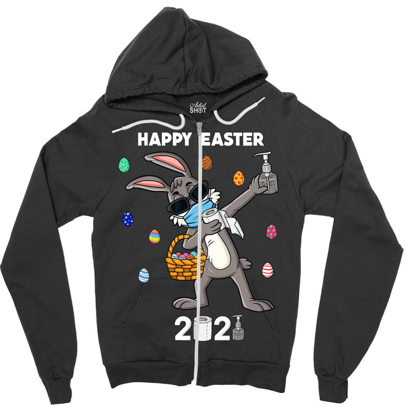 Dabbing Rabbit Easter Day Funny Boys Girls Kids Dab Zipper Hoodie | Artistshot