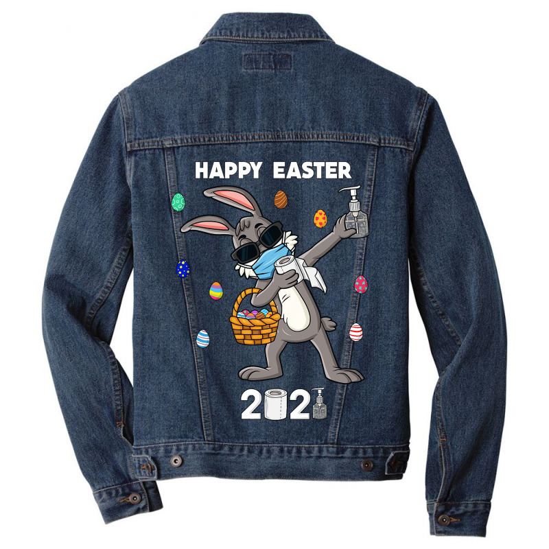 Dabbing Rabbit Easter Day Funny Boys Girls Kids Dab Men Denim Jacket | Artistshot