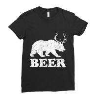 Beerbeardeerfunnygiftforbeerloversdrinkersmenwomen Ladies Fitted T-shirt | Artistshot