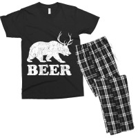 Beerbeardeerfunnygiftforbeerloversdrinkersmenwomen Men's T-shirt Pajama Set | Artistshot