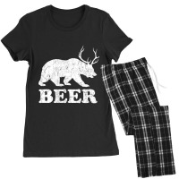 Beerbeardeerfunnygiftforbeerloversdrinkersmenwomen Women's Pajamas Set | Artistshot