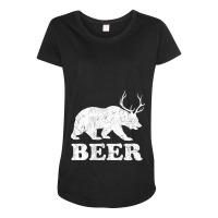 Beerbeardeerfunnygiftforbeerloversdrinkersmenwomen Maternity Scoop Neck T-shirt | Artistshot