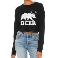 Beerbeardeerfunnygiftforbeerloversdrinkersmenwomen Cropped Sweater | Artistshot