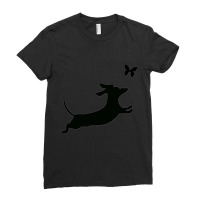 Limited Edition Dachshund Love Butterfly Ladies Fitted T-shirt | Artistshot