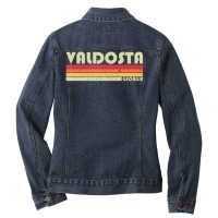 Valdosta Ga Georgia City Home Roots Retro 70s 80s Ladies Denim Jacket | Artistshot