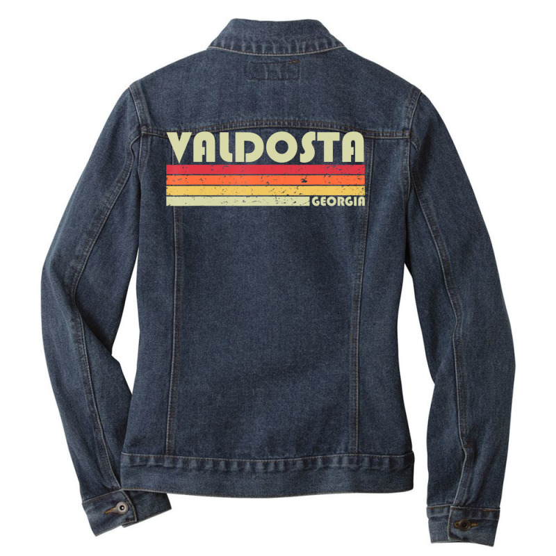 Valdosta Ga Georgia City Home Roots Retro 70s 80s Ladies Denim Jacket by hongquangd | Artistshot