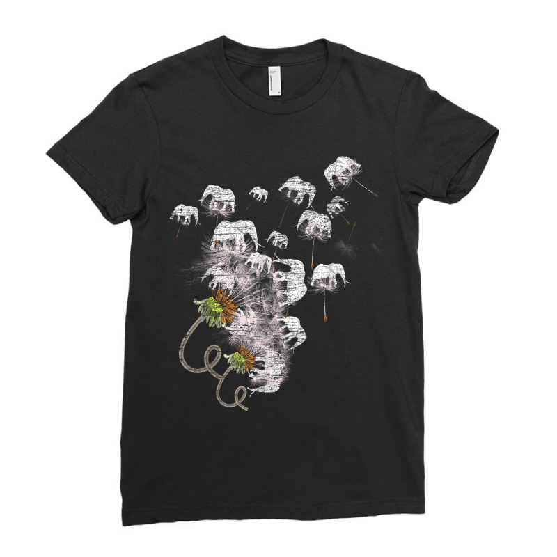 Zoo Animal Africa Elephant Dandelion Ladies Fitted T-Shirt by SARAHABEAU | Artistshot