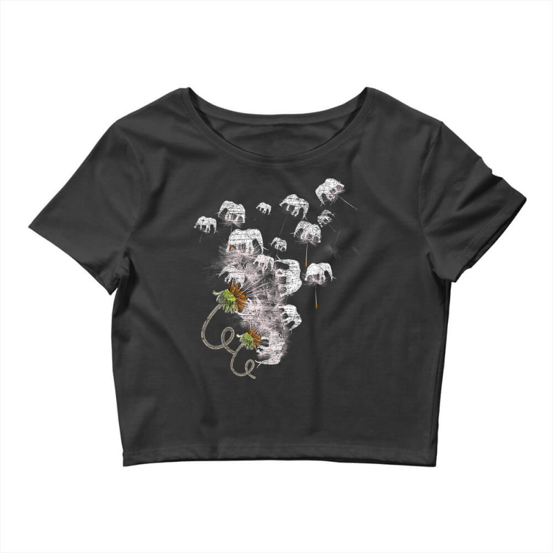 Zoo Animal Africa Elephant Dandelion Crop Top by SARAHABEAU | Artistshot