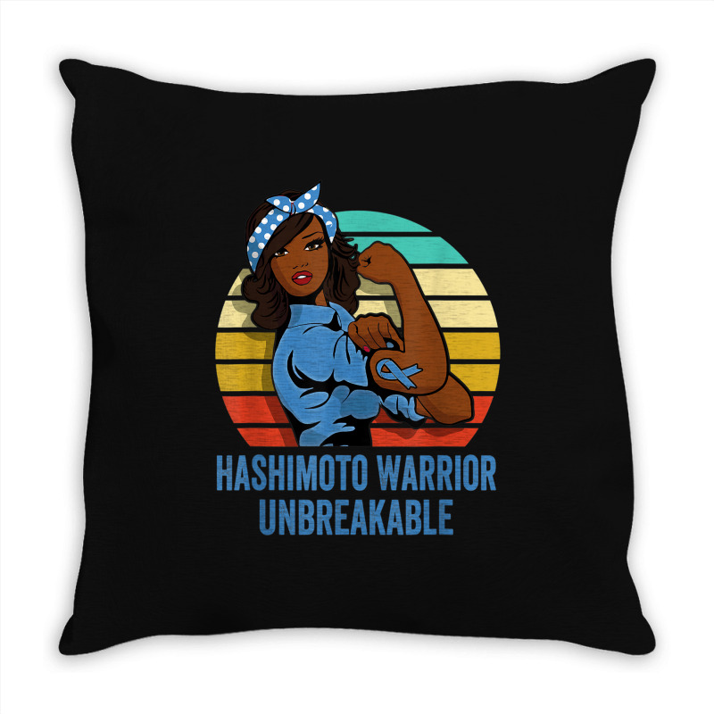 Hashimoto's Disease Warrior Shirt Unbreakable Throw Pillow | Artistshot