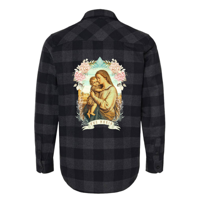 Ave Maria Schubert Latin Mass Blessed Mother Mary Hail Flannel Shirt by musycksennaax | Artistshot