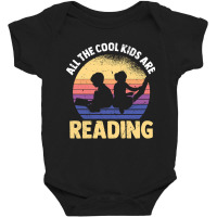 Limited Edition All The Cool Kids Are Reading Book Vintage Reto Baby Bodysuit | Artistshot