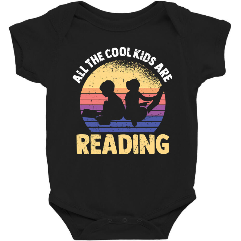 Limited Edition All The Cool Kids Are Reading Book Vintage Reto Baby Bodysuit by declangreenwood | Artistshot