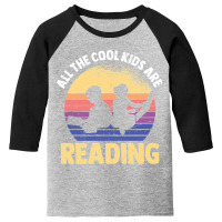 Limited Edition All The Cool Kids Are Reading Book Vintage Reto Youth 3/4 Sleeve | Artistshot