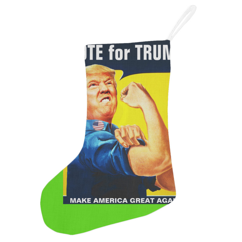 Donald Trump Rosie The Riveter 2016 Build A Wall Holiday Stocking | Artistshot