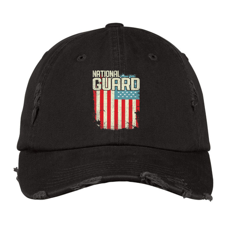 Hot Trend National Guard Us American Flag Distressed Veteran Vintage Cap by yumgaugeteuda | Artistshot