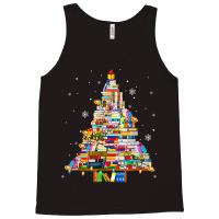 Christmas Library Tree Lights For Librarian And Book Lover T Shirt Tank Top | Artistshot