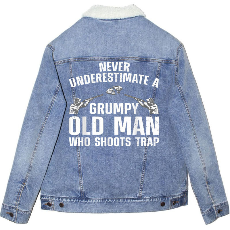 Cool Trap Shooting For Men Dad Grandpa Skeet Target Shooter T Shirt Unisex Sherpa-lined Denim Jacket | Artistshot