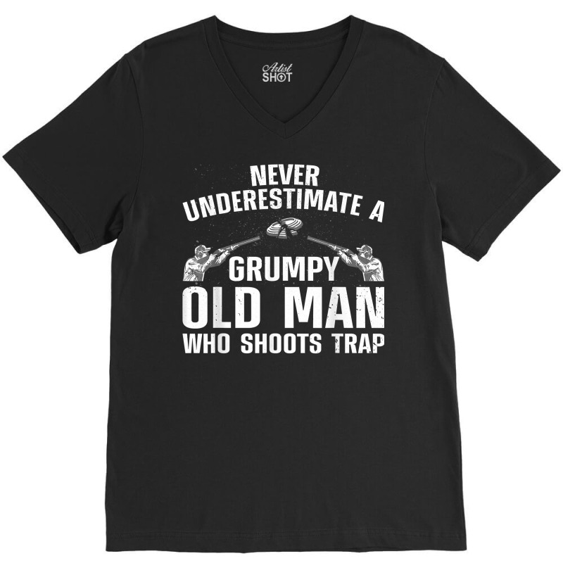 Cool Trap Shooting For Men Dad Grandpa Skeet Target Shooter T Shirt V-neck Tee | Artistshot