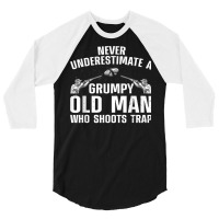 Cool Trap Shooting For Men Dad Grandpa Skeet Target Shooter T Shirt 3/4 Sleeve Shirt | Artistshot