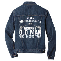 Cool Trap Shooting For Men Dad Grandpa Skeet Target Shooter T Shirt Men Denim Jacket | Artistshot