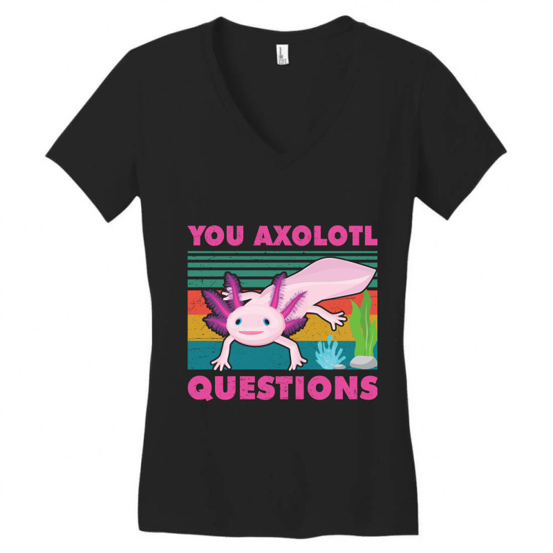 You Axolotl Questions Graphic Walking Fish Women's V-Neck T-Shirt by Min09 | Artistshot