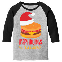 Trending Happy Holidays With Cheese Shirt Christmas Cheeseburger Gift- Youth 3/4 Sleeve | Artistshot