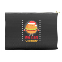 Trending Happy Holidays With Cheese Shirt Christmas Cheeseburger Gift- Accessory Pouches | Artistshot