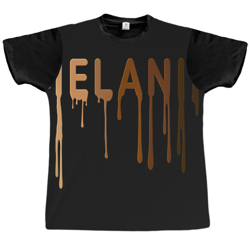 Unique Hand Drawn Melanated Drippin Paint Melanin Blm Bhm Graphic T-shirt | Artistshot