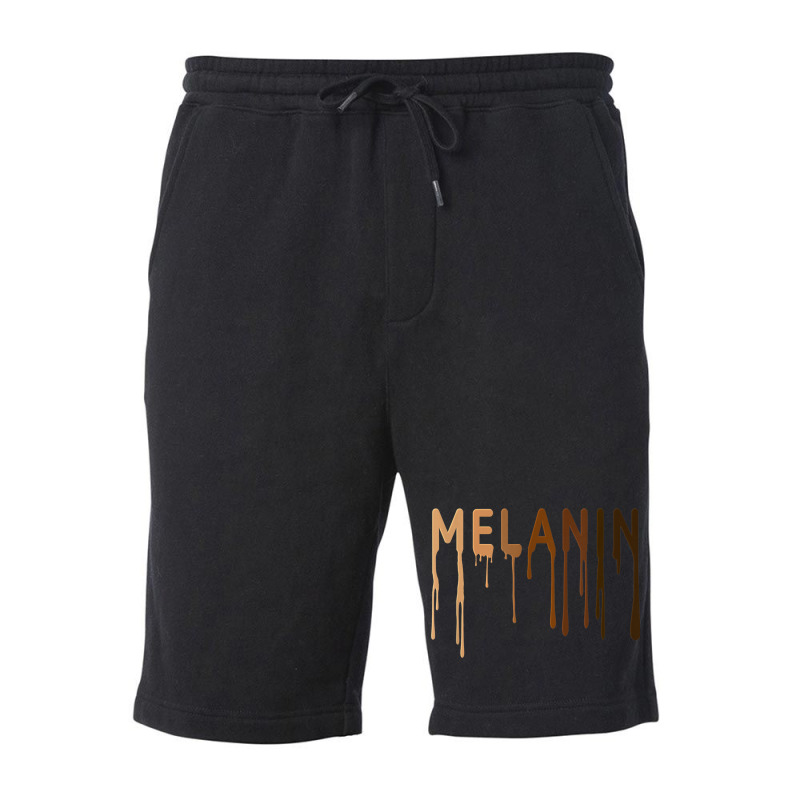 Unique Hand Drawn Melanated Drippin Paint Melanin Blm Bhm Fleece Short | Artistshot