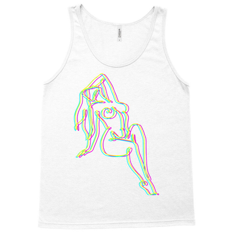 Colorful Line Work Girl Tank Top by BarbaraArtist | Artistshot