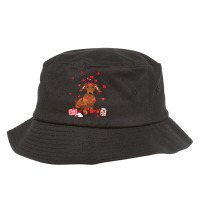 Dog Valentine Gift Cute Dachshund Valentine S Day (1) Bucket Hat | Artistshot